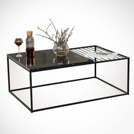 Hanah Home Mesa de centro Royal Blanco y negro